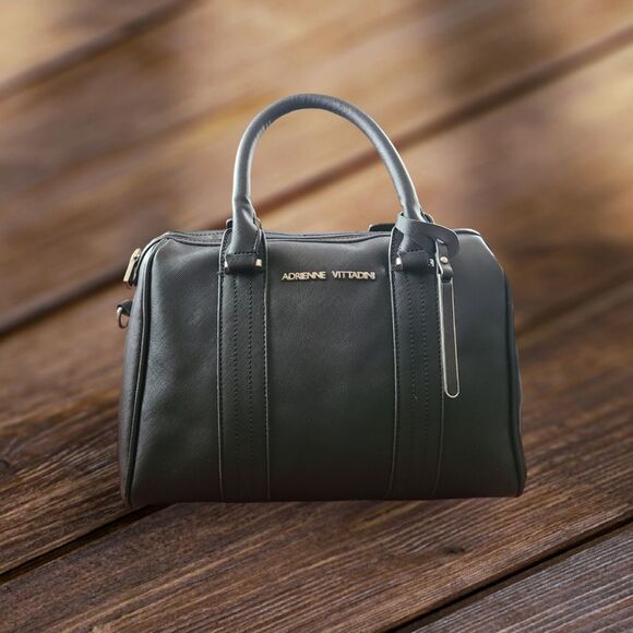 Adrienne Vittadini Shoulder Bag - Black with Red Lining - Picture 1 of 13